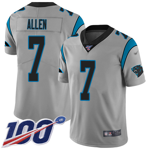 Carolina Panthers Limited Silver Youth Kyle Allen Jersey NFL Football 7 100th Season Inverted Legend